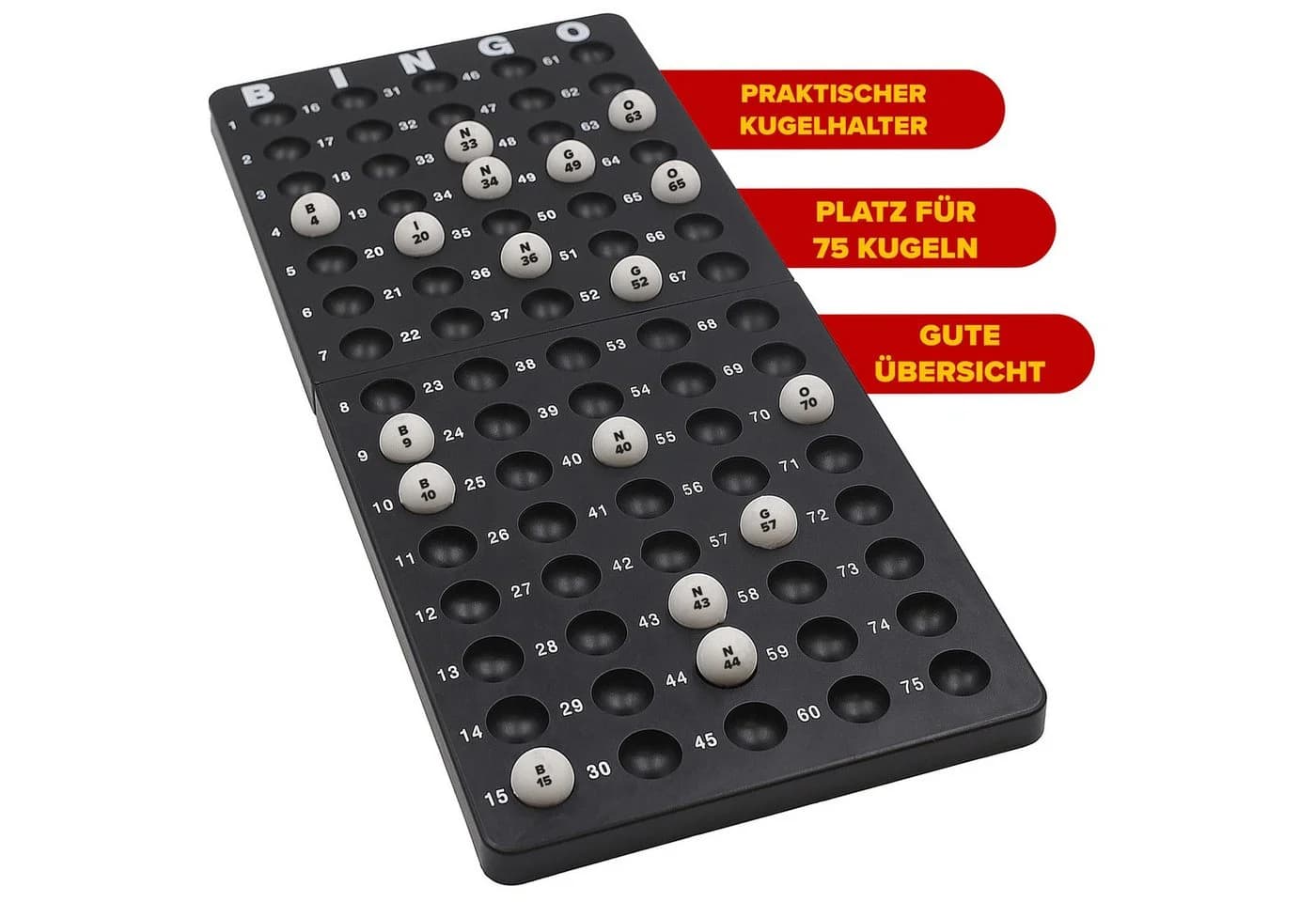 Kyto Bingo Spiel Set mit Trommel, 75 Kugeln, 18 Tickets, 150 Chips & 500 Karten - Bild 4
