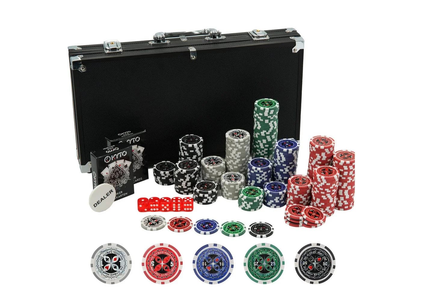 Kyto Poker Set 300-tlg. Schwarz Aluminiumkoffer