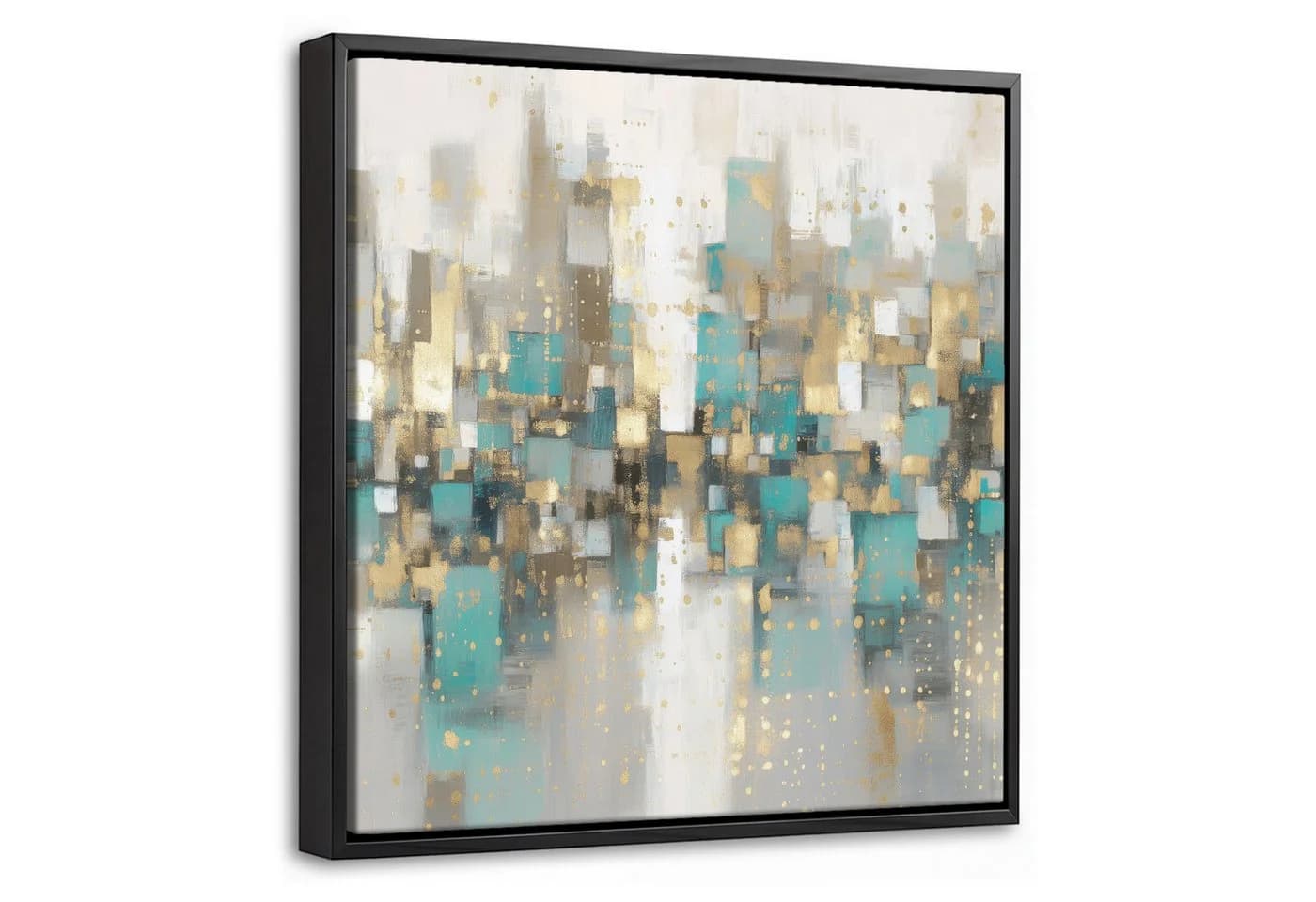 OneMillionCanvasses® Leinwandbild Abstrakt Gold Skyline mit Rahmen - Bild 2