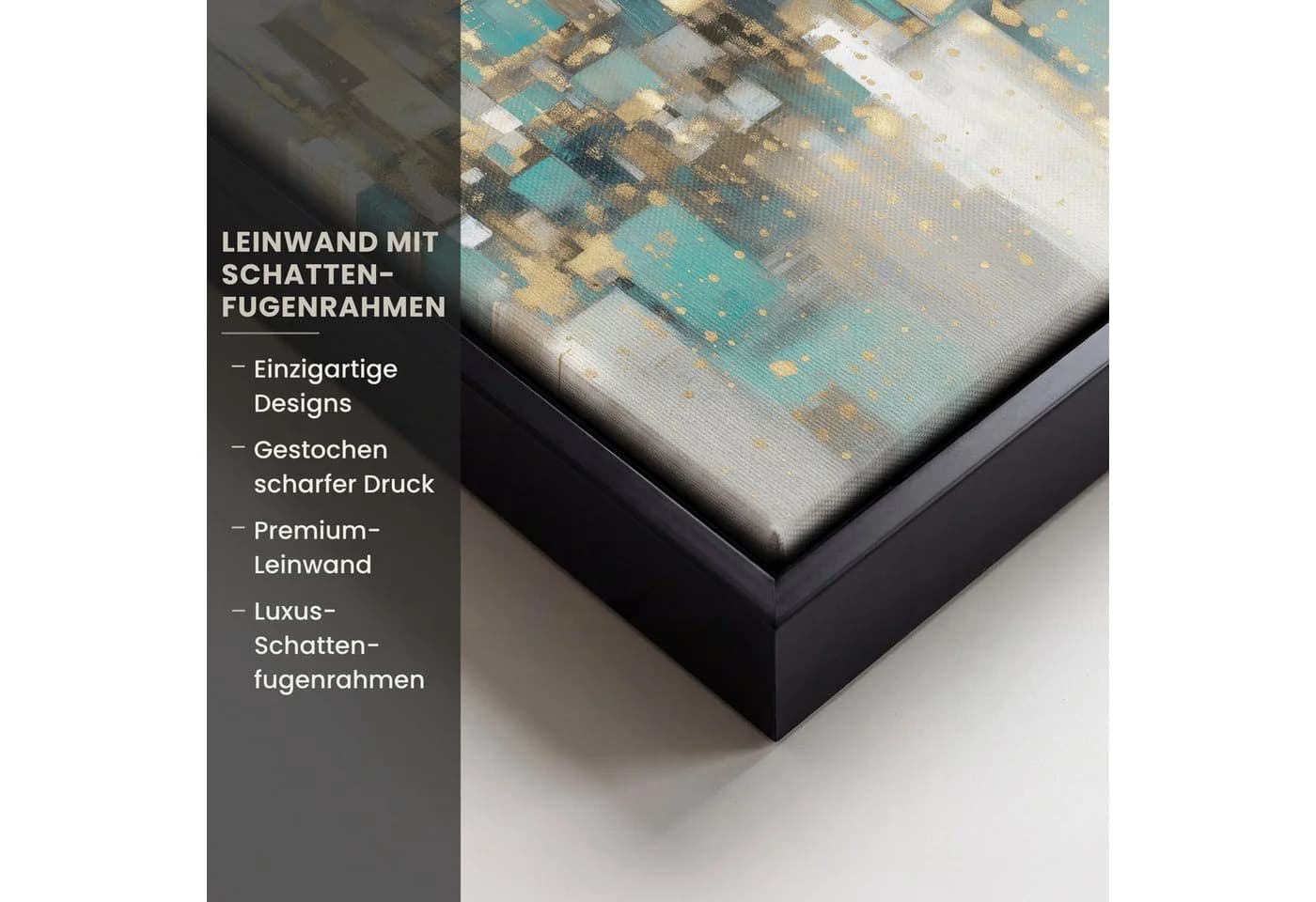 OneMillionCanvasses® Leinwandbild Abstrakt Gold Skyline mit Rahmen - Bild 3