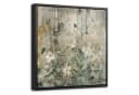 OneMillionCanvasses® Leinwandbild mit Rahmen Blumen Grau Grün Modern Bild 2