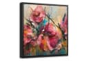 OneMillionCanvasses® Leinwandbild mit Rahmen Rosa Blumen 20x20cm Bild 2