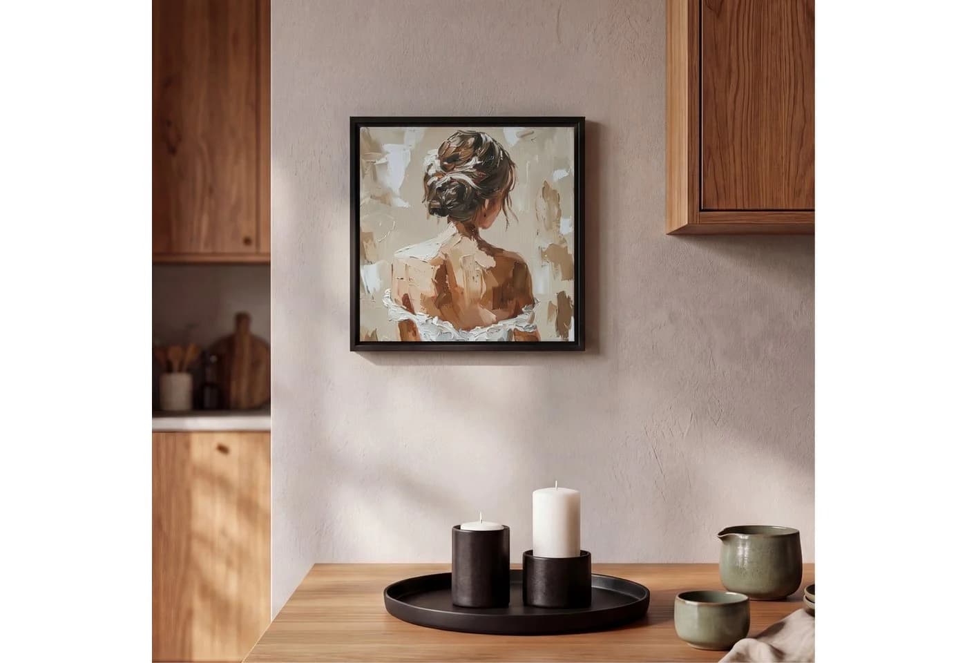 OneMillionCanvasses Leinwandbild mit Rahmen Beige Modern