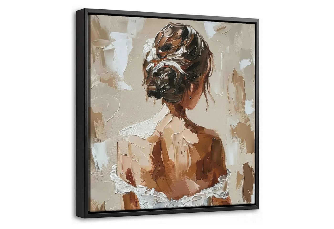 OneMillionCanvasses Leinwandbild mit Rahmen Beige Modern - Bild 2