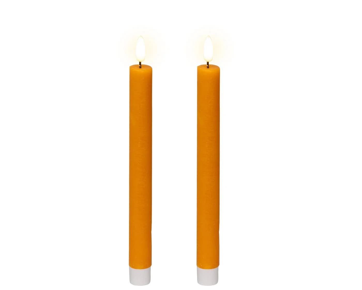 Lumineo LED-Kerze mit Timer 24,5cm Wachs 2er Set Orange - Bild 2