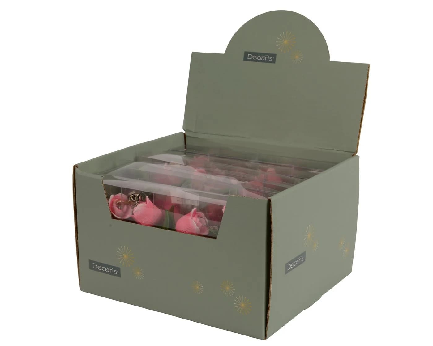 Decoris Tischtuchklammer Tulpe 4er Set Keramik Rosa Grün - Bild 3