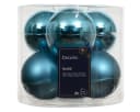 Kaemingk Weihnachtsbaumkugel Glas 8cm 6 Stück Blau/Türkis Bild 2