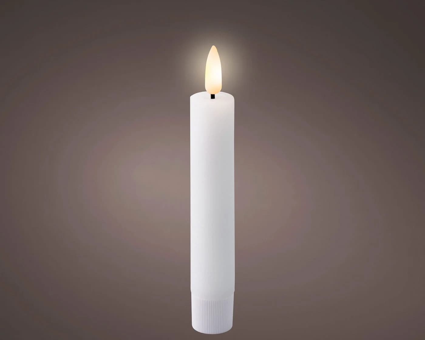 Lumineo LED-Kerze 14,5cm mit Timer, Wachs, Weiß - Bild 3