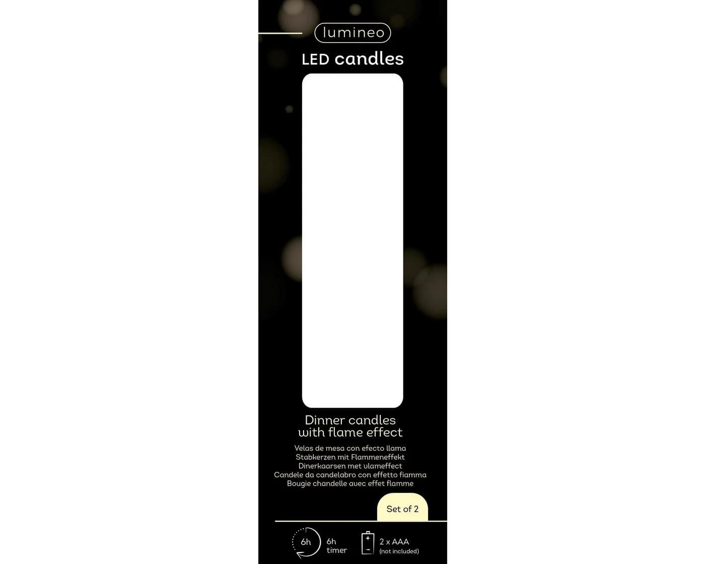 Lumineo LED-Kerze 14,5cm mit Timer, Wachs, Weiß - Bild 4