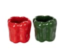 Kaemingk Keramik Übertopf Gemüseoptik Rot/Grün 2er Set Bild 2