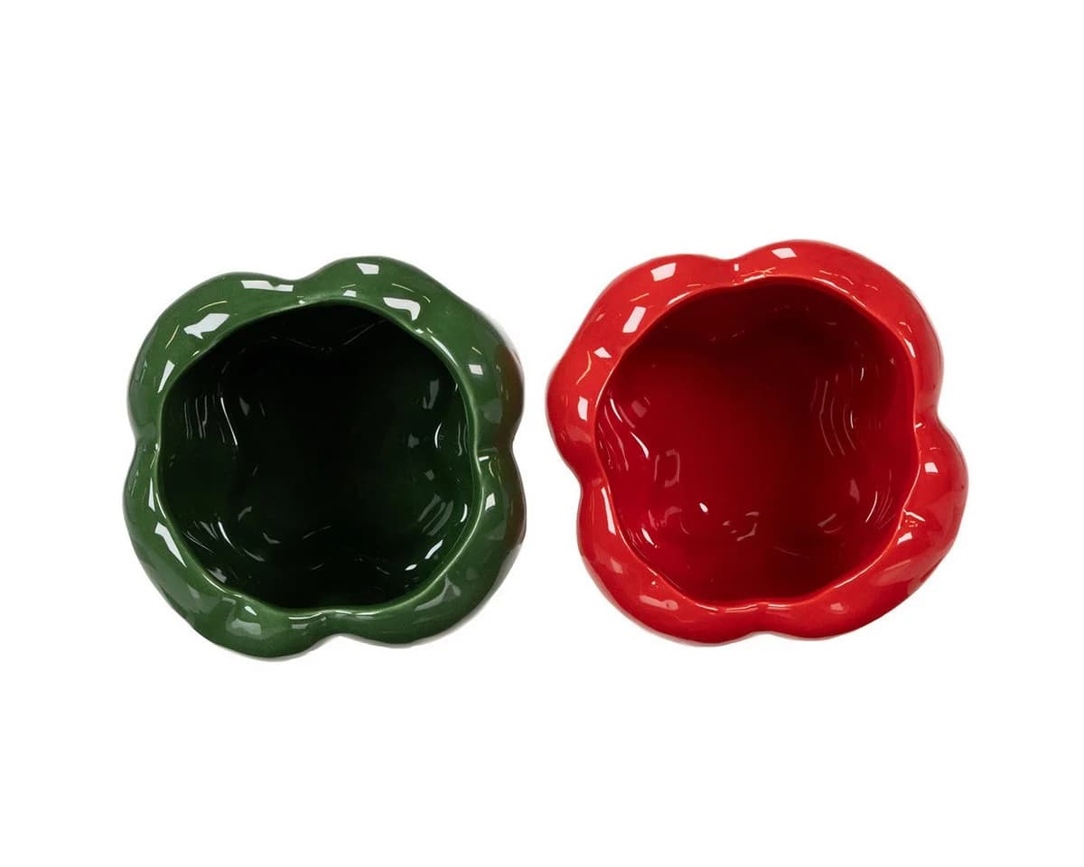 Kaemingk Keramik Übertopf Gemüseoptik Rot/Grün 2er Set - Bild 5