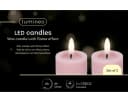 Lumineo LED Teelichter Wachs 2 Stück Rosa mit Timer Bild 3