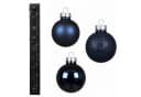 Kaemingk Weihnachtsbaumkugel 9er Set Glas 3cm Nachtblau Glanz Matt Glitzer Bild 2