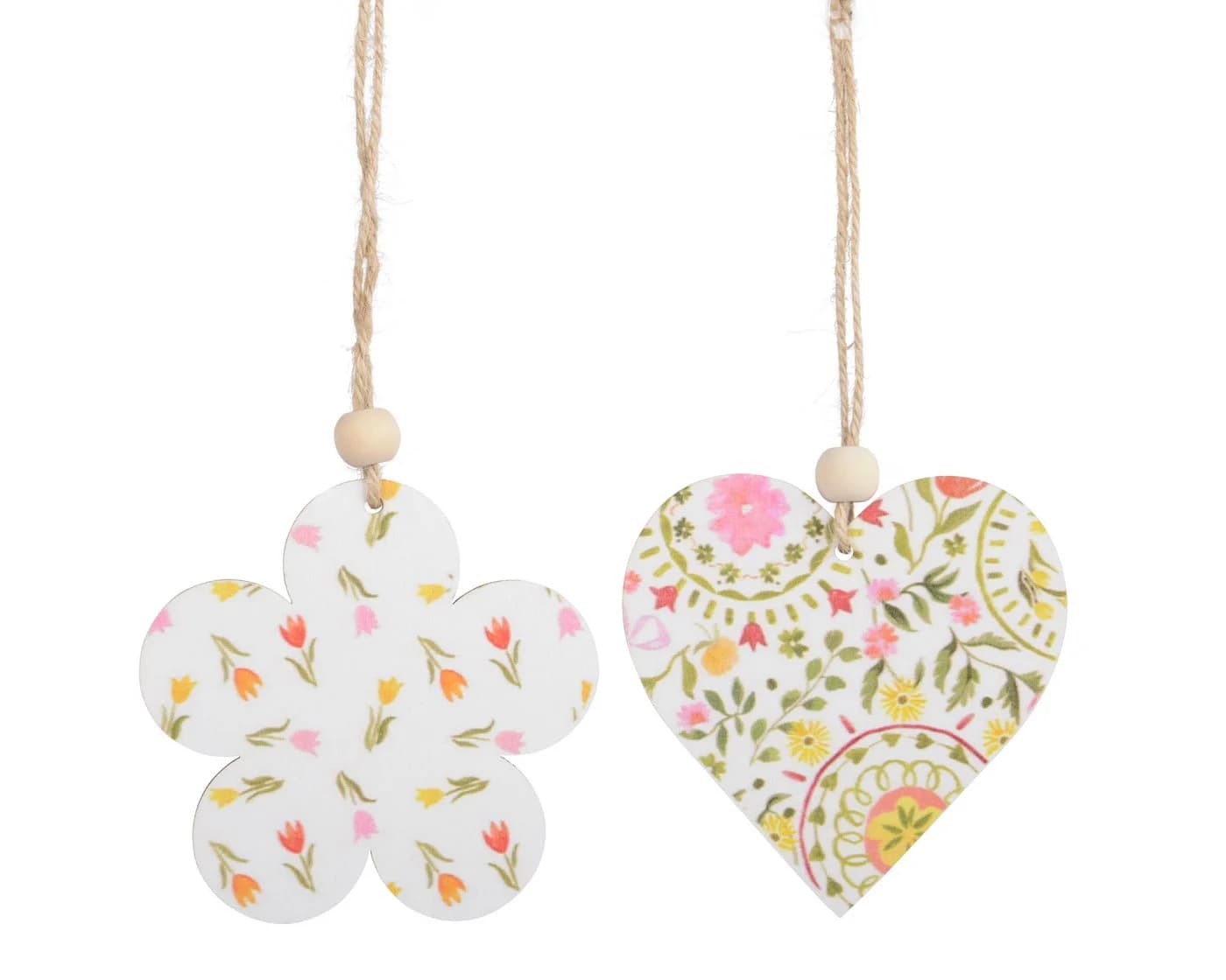 Decoris season decorations Dekohänger Blumen & Herzen 16er Set