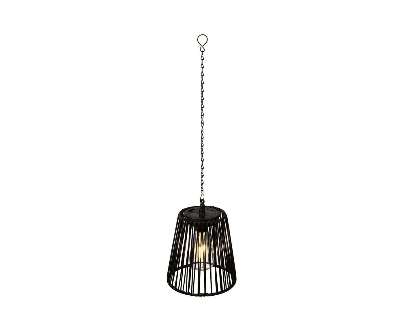 Lumineo LED Solarleuchte Outdoor 17,5cm Rattan-Optik Schwarz Warmweiß - Bild 2