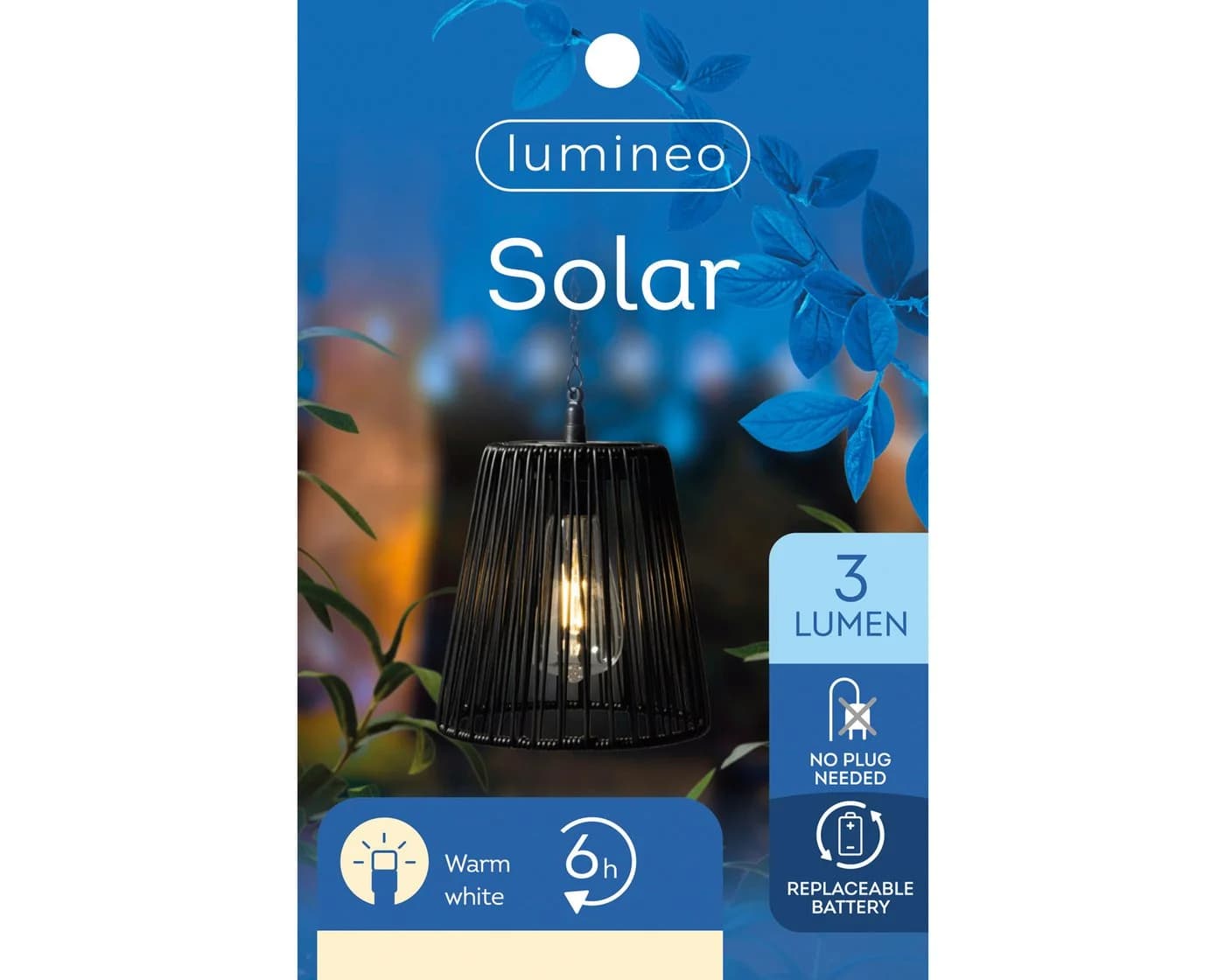 Lumineo LED Solarleuchte Outdoor 17,5cm Rattan-Optik Schwarz Warmweiß - Bild 3