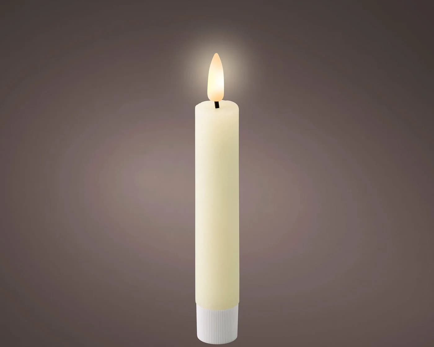 Lumineo LED-Echtwachskerze mit Timer, 14,5 cm, Creme, 2er Pack - Bild 3