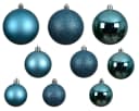 Kaemingk Weihnachtsbaumkugeln Kunststoff 4-6cm Mix 30er Set Folkloreblau Bild 1