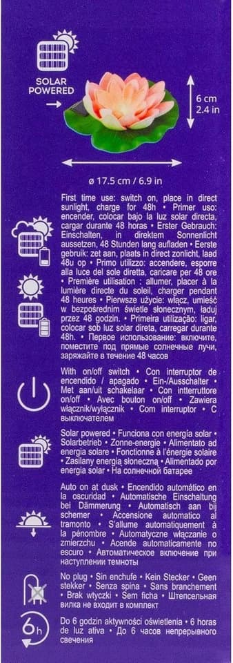 Lumineo LED Solarleuchte Solar Gartenleuchte Seerose Kunststoff - Bild 2