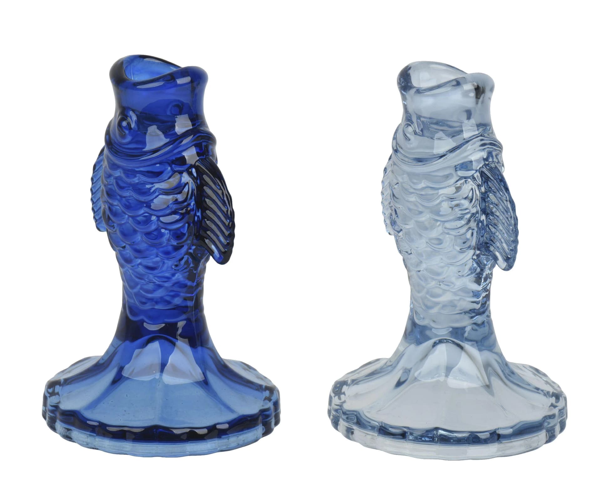 Kerzenhalter FISH Blau Glas