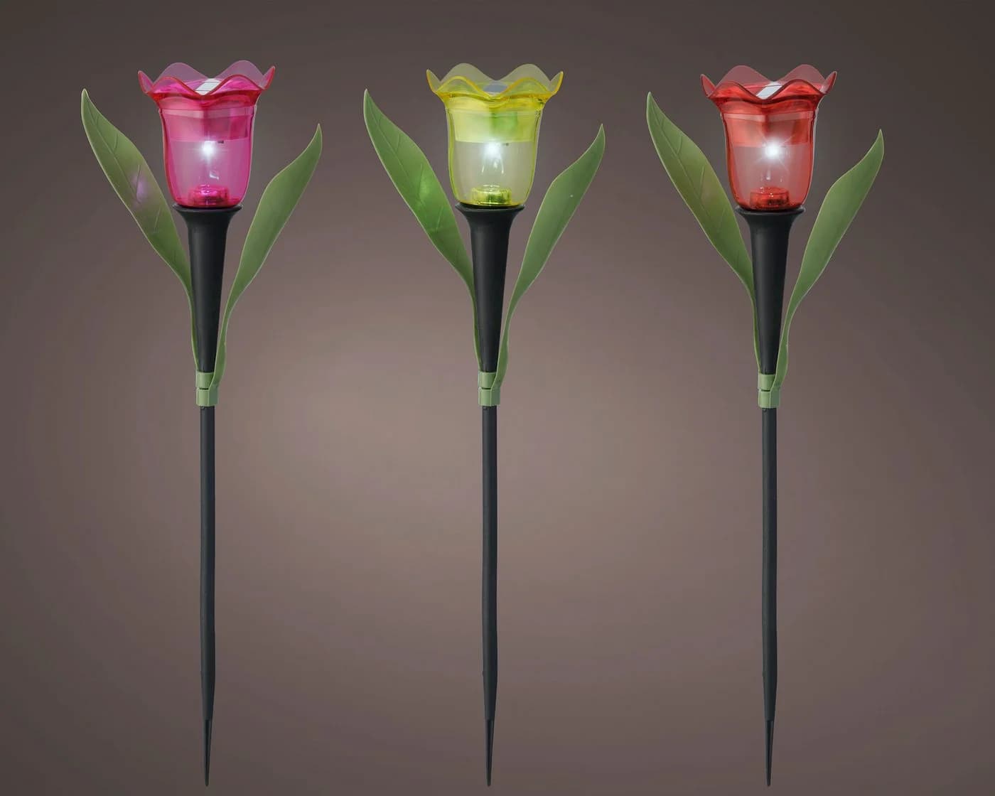Lumineo LED Solarleuchte Blume 28cm Kaltweiß Kunststoff