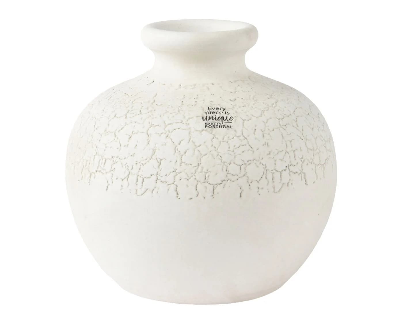 Decoris Dekovase Weiß Keramik Craquele 20x19cm