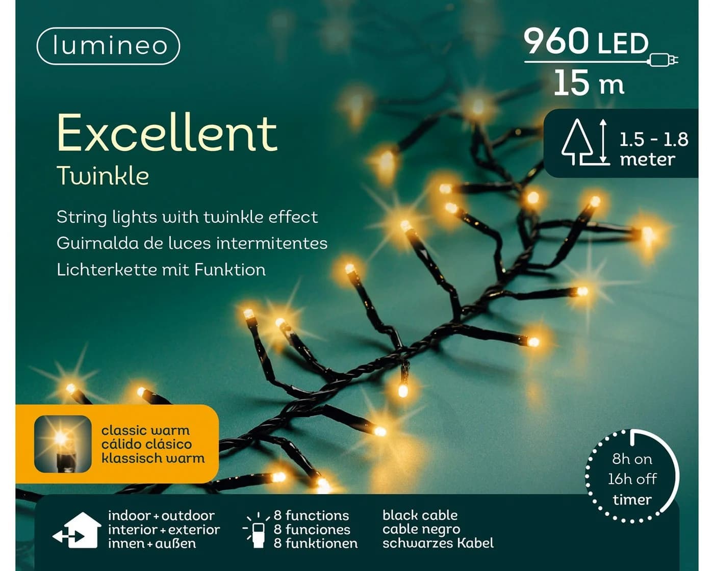 Lumineo LED-Lichterkette EXCELLENT TWINKLE 960 LED 15 m klassisch warm - Bild 2