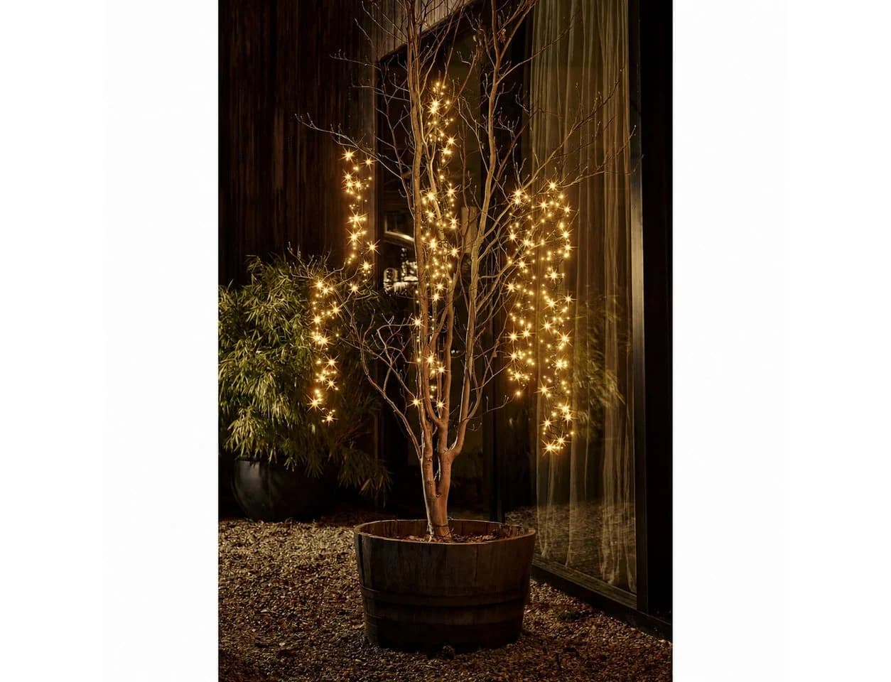 Lumineo LED-Lichterkette Cluster Twinkle 480 LED Soft Gold 6 Stränge