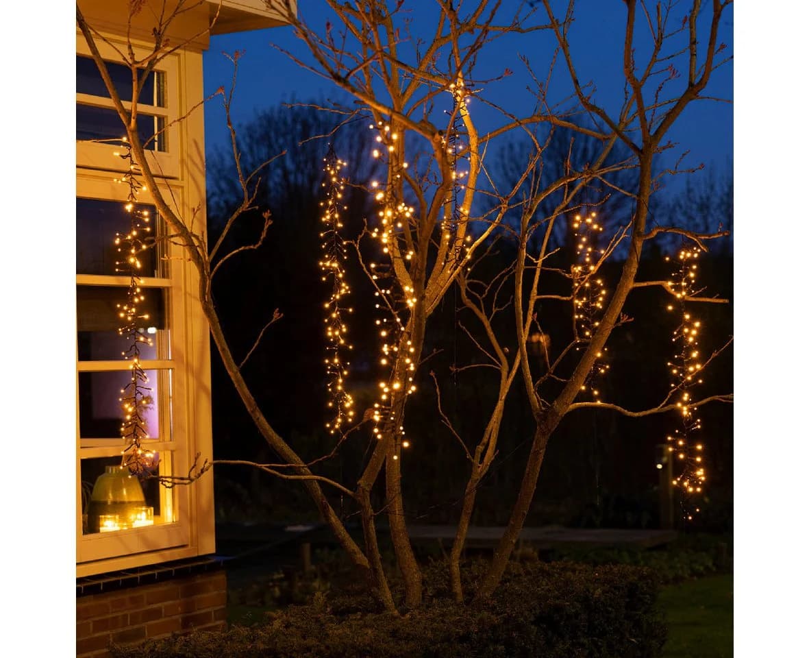 Lumineo LED-Lichterkette Cluster Twinkle 480 LED Soft Gold 6 Stränge - Bild 4