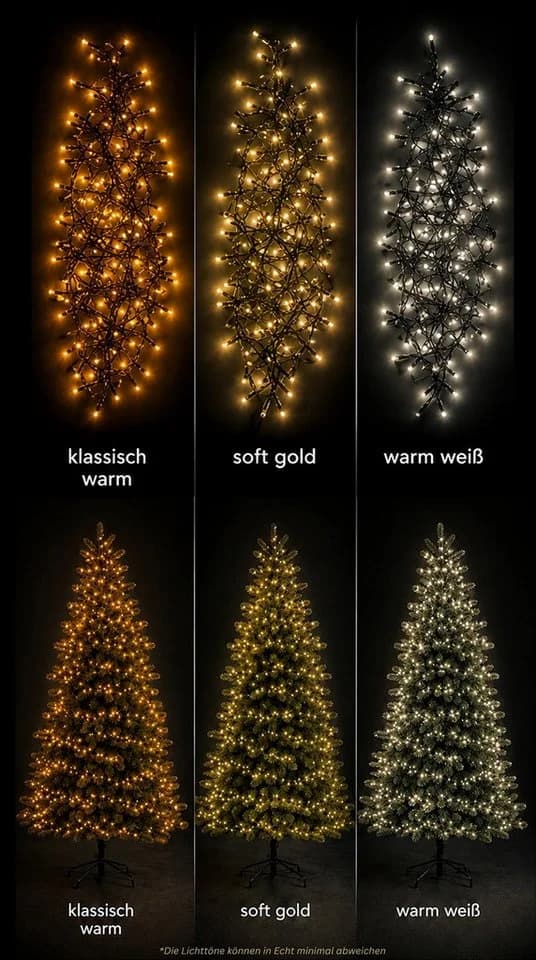Lumineo LED-Lichterkette Cluster Twinkle 480 LED Soft Gold 6 Stränge - Bild 5