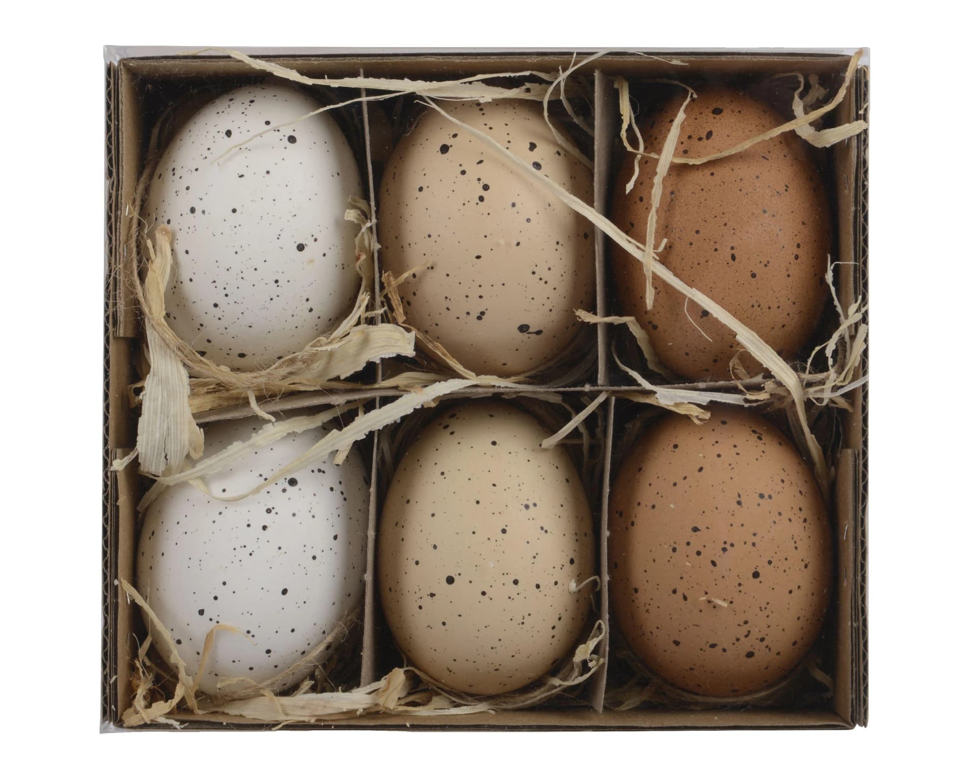 Decoris season decorations Osterei 6er Box Naturfarben