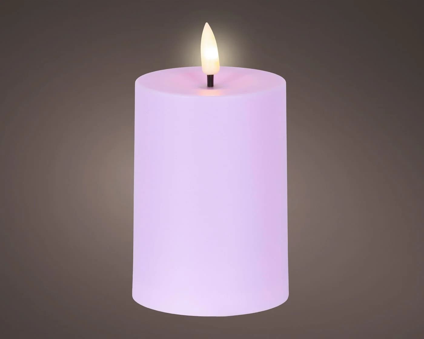 Lumineo LED-Kerze Solar Outdoor Kunststoff Lila Warmweiß