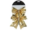 Kaemingk Christbaumschmuck Schleifen 17cm 2er Set Gold Metallic Bild 2