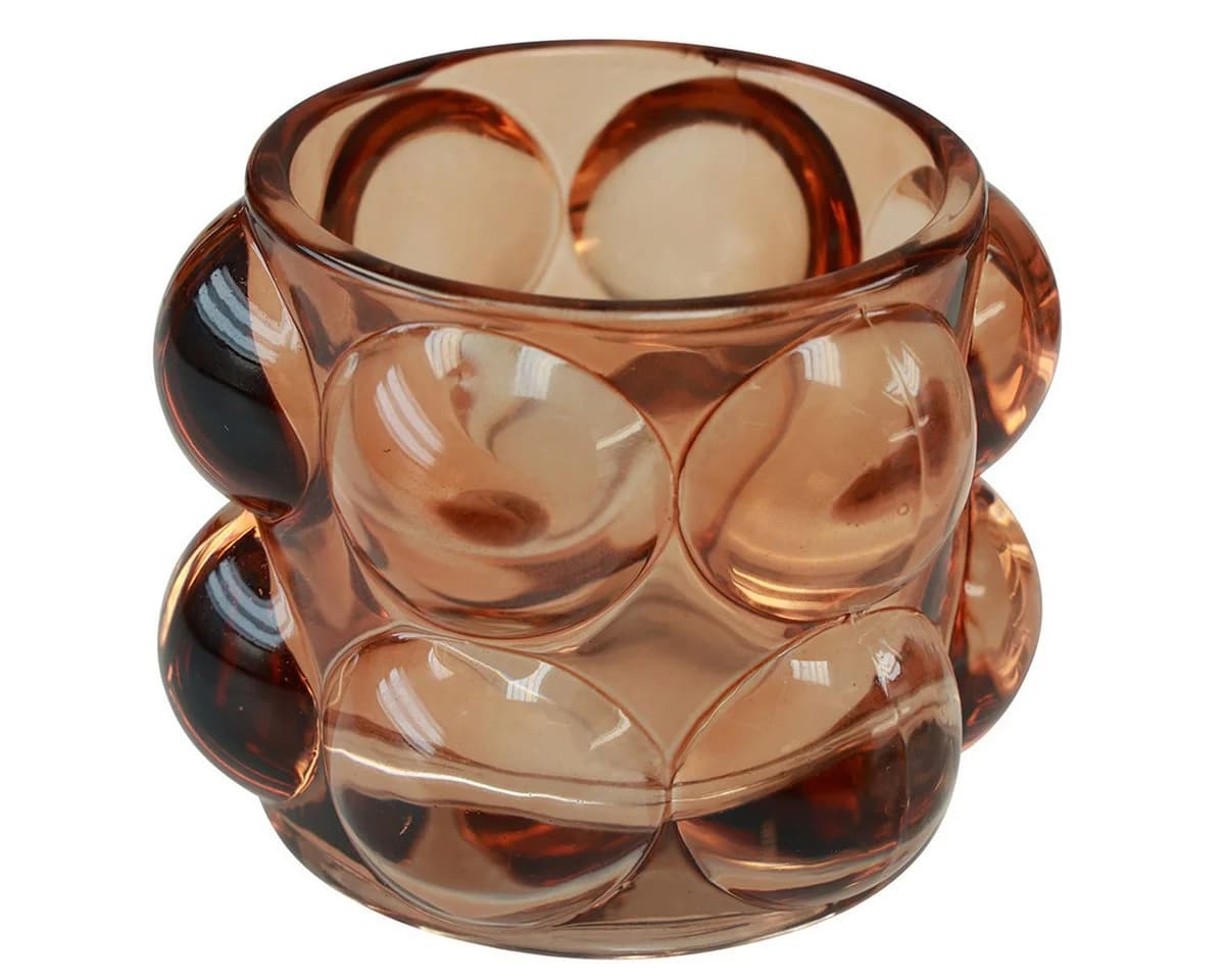 Kaemingk Teelichthalter Glas getönt 3er-Set Rauchblau Orange Braun - Bild 3