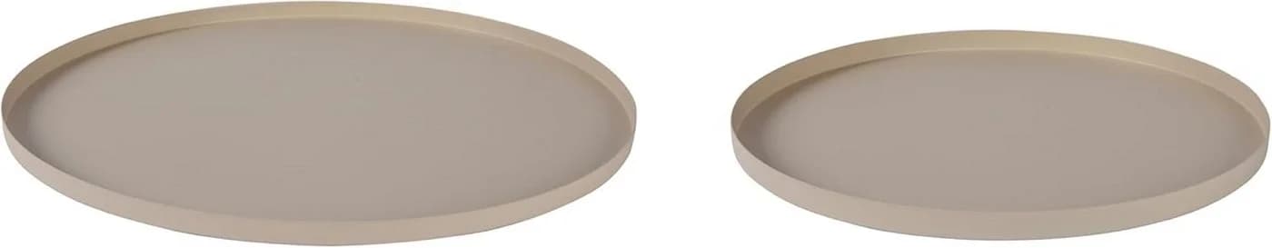 Decoris season decorations Dekotablett 2er Set Beige Metall matt