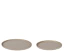 Decoris season decorations Dekotablett 2er Set Beige Metall matt Bild 2