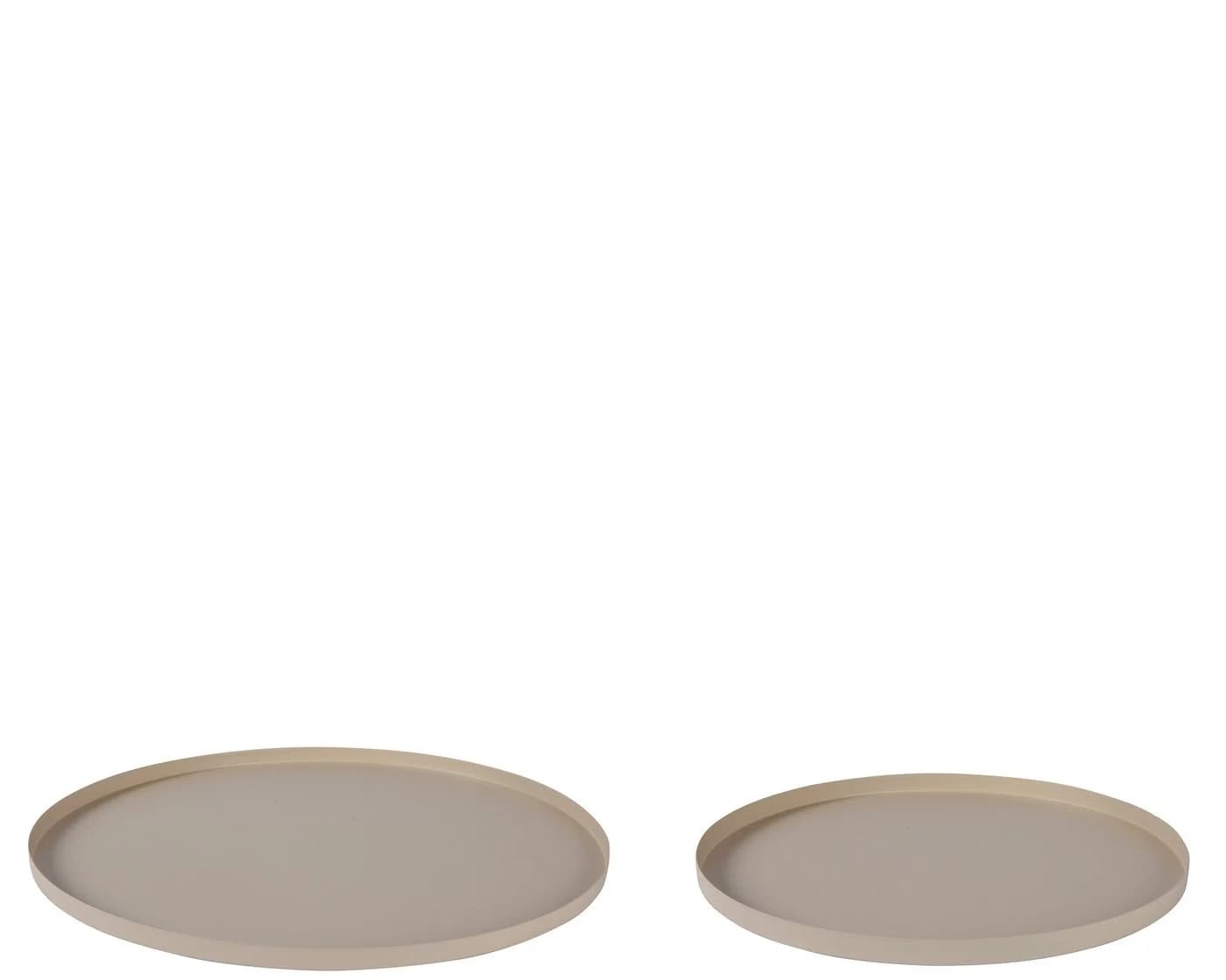Decoris season decorations Dekotablett 2er Set Beige Metall matt - Bild 2
