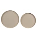 Decoris season decorations Dekotablett 2er Set Beige Metall matt Bild 3