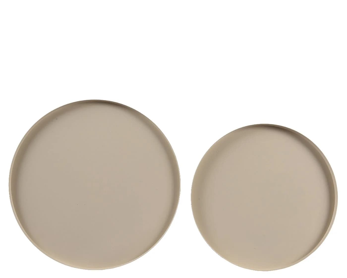 Decoris season decorations Dekotablett 2er Set Beige Metall matt - Bild 3