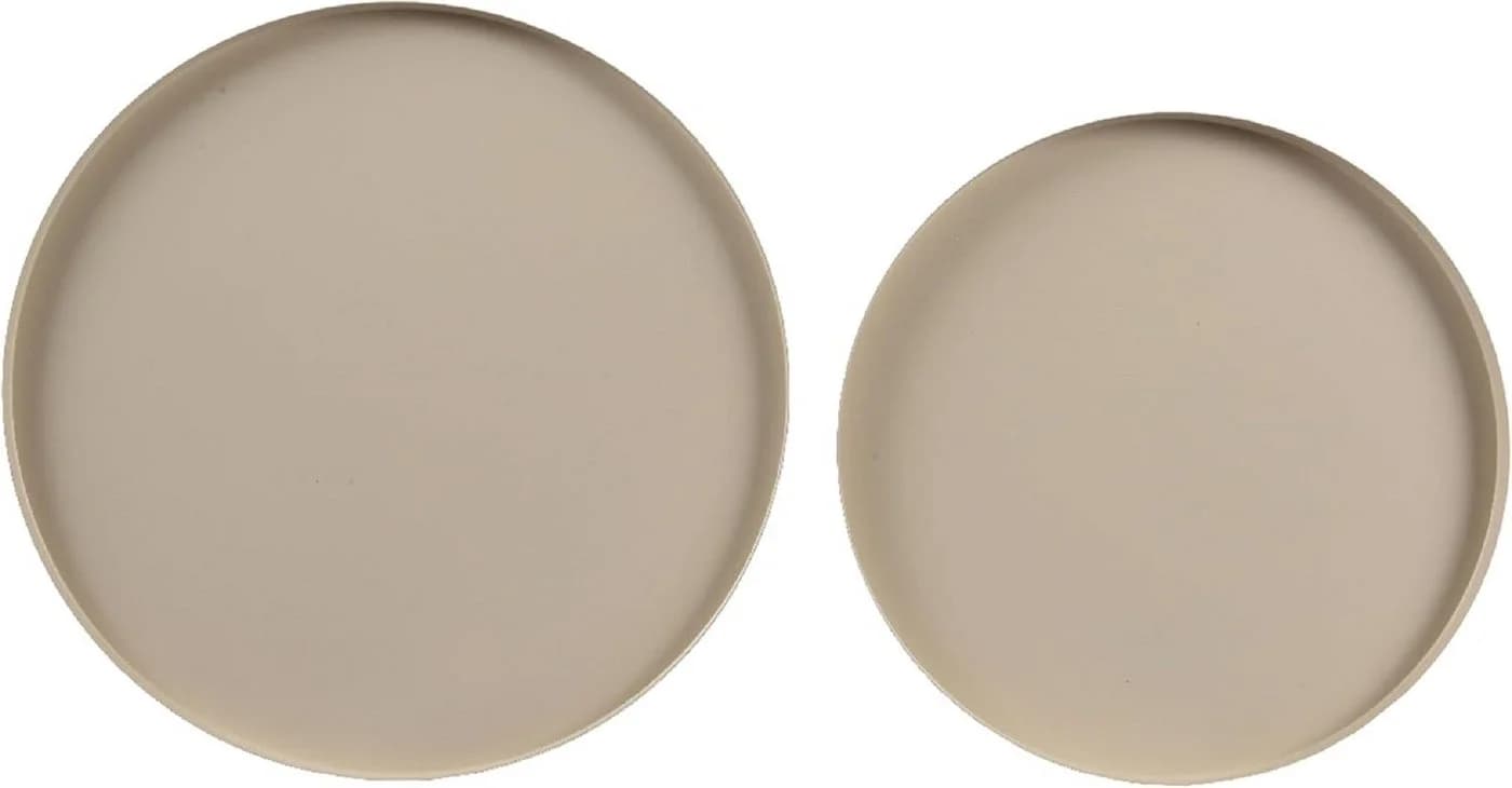Decoris season decorations Dekotablett 2er Set Beige Metall matt - Bild 4