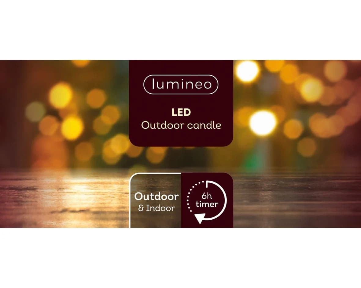 Lumineo LED-Kerze mit Timer und Flacker-Effekt, Warmweiß, Kunststoff - Bild 3
