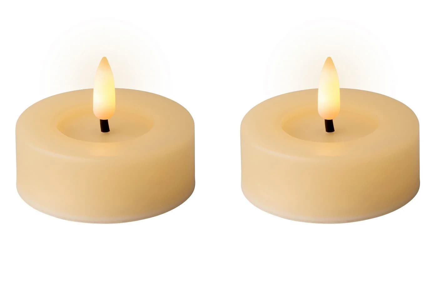 Lumineo LED Teelichter mit Timer Creme Warmweiß 2er Set - Bild 2