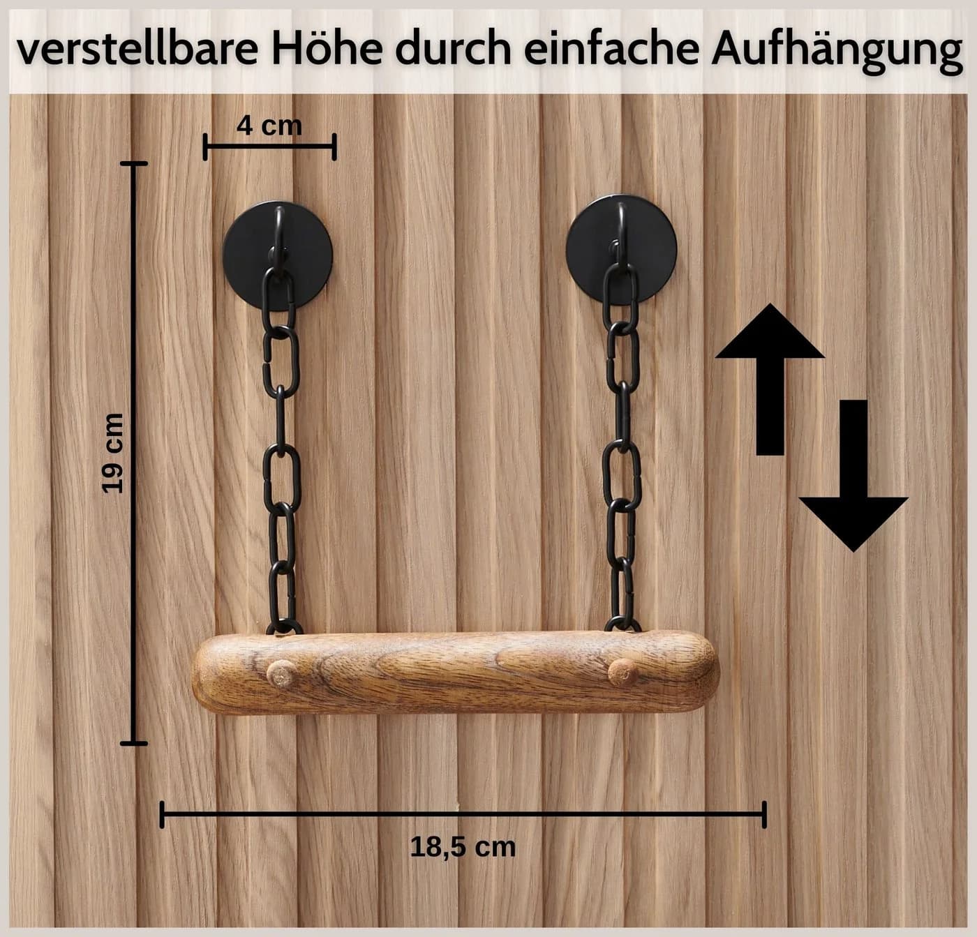 DEKAZIA Toilettenpapierhalter ohne Bohren Holz Edelstahl Schwarz - Bild 5