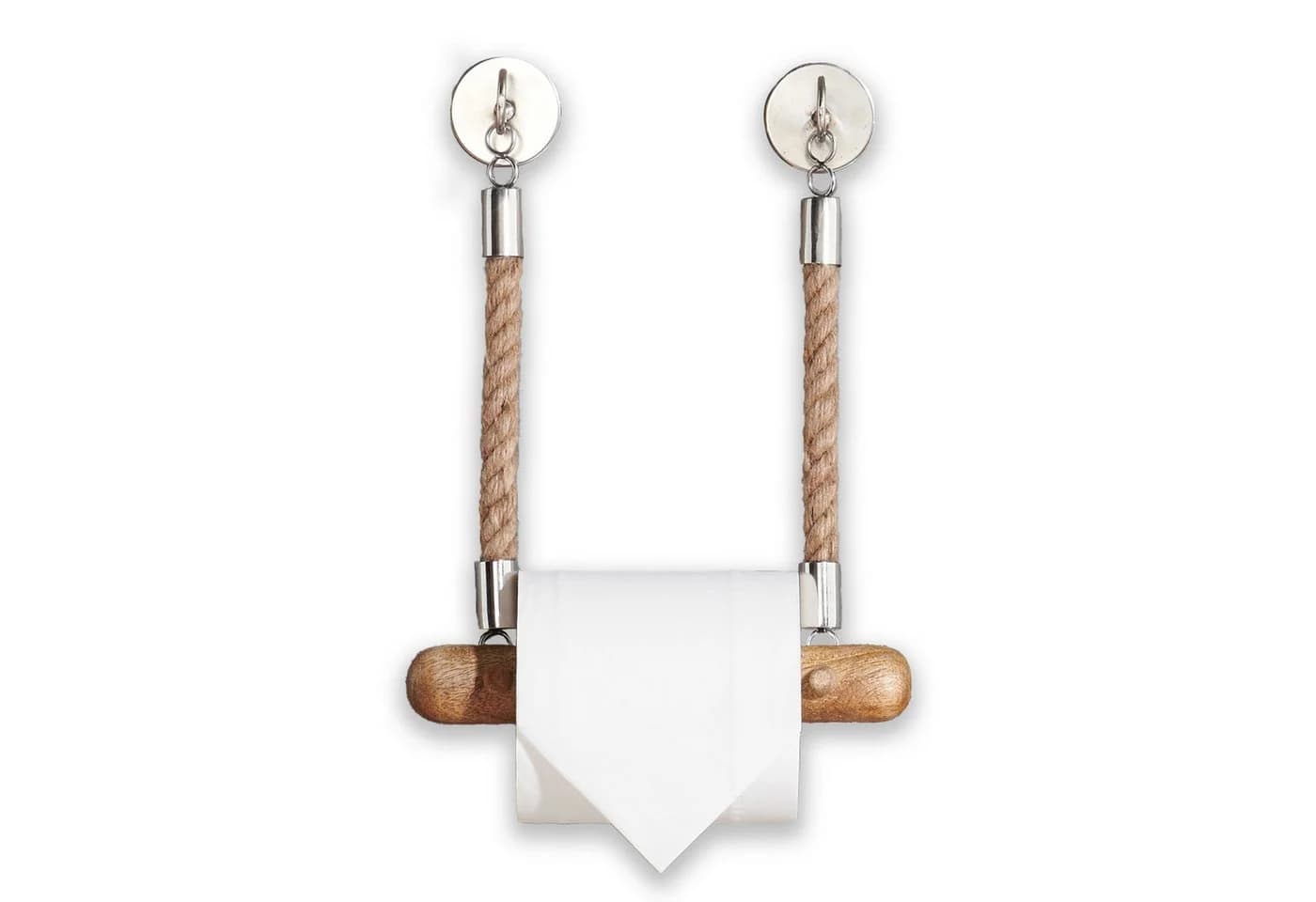 DEKAZIA Toilettenpapierhalter selbstklebend Holz & Edelstahl - Bild 2