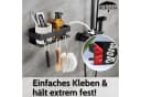 DEKAZIA Duschablage ohne Bohren Edelstahl Schwarz-Grau Bild 1