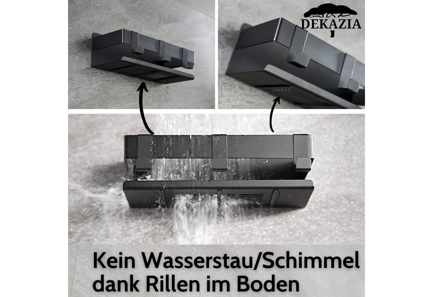 DEKAZIA Duschablage ohne Bohren Edelstahl Schwarz-Grau - Bild 5