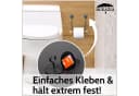 DEKAZIA Toilettenpapierhalter selbstklebend Holz & Edelstahl Bild 1