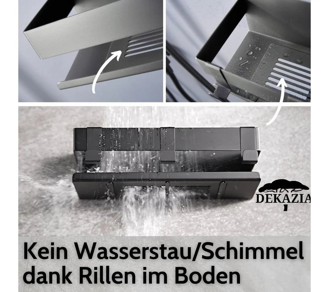 DEKAZIA Duschablage ohne Bohren Grau Edelstahl Selbstklebend - Bild 5