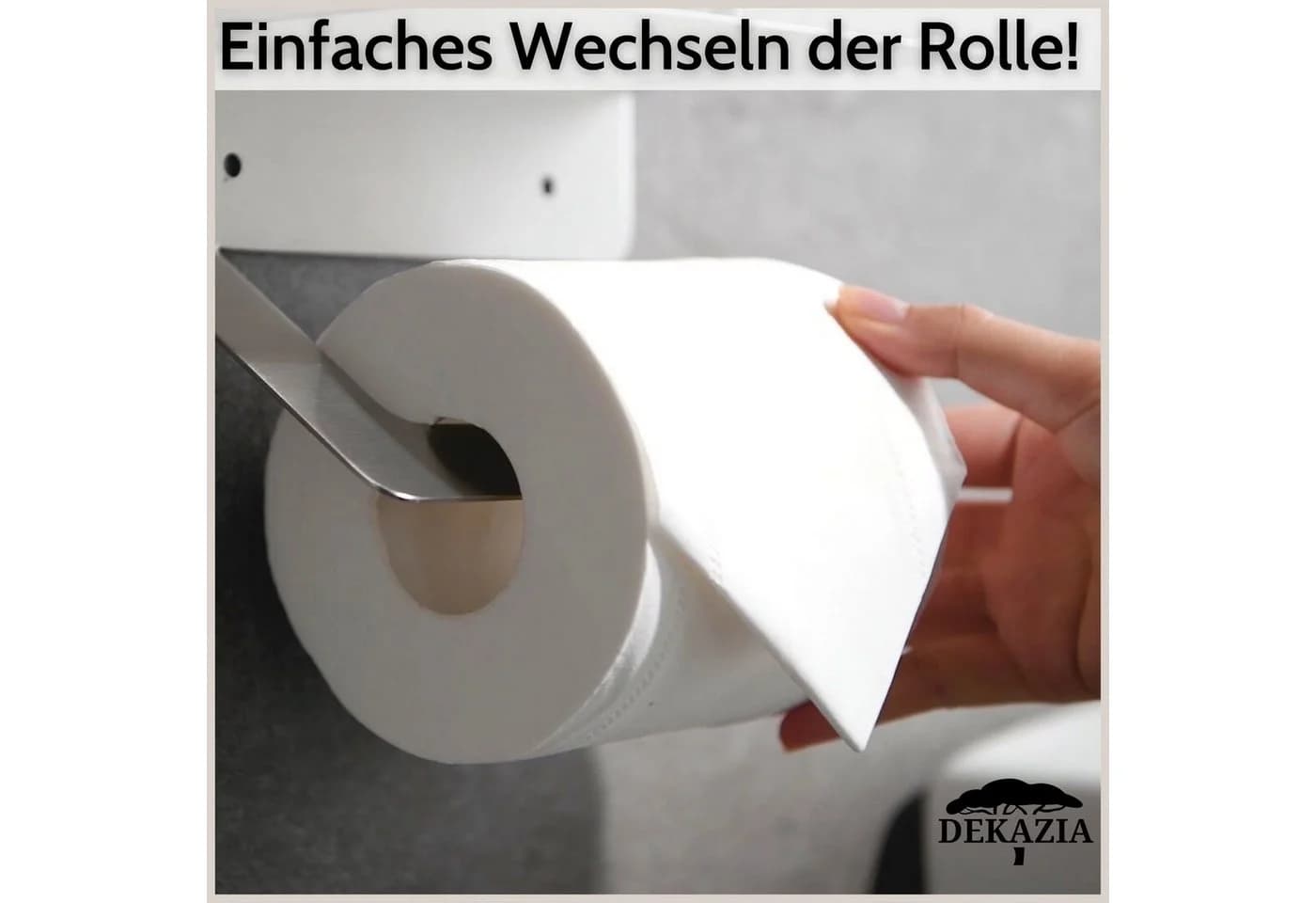 DEKAZIA Toilettenpapierhalter Edelstahl Selbstklebend - Bild 4