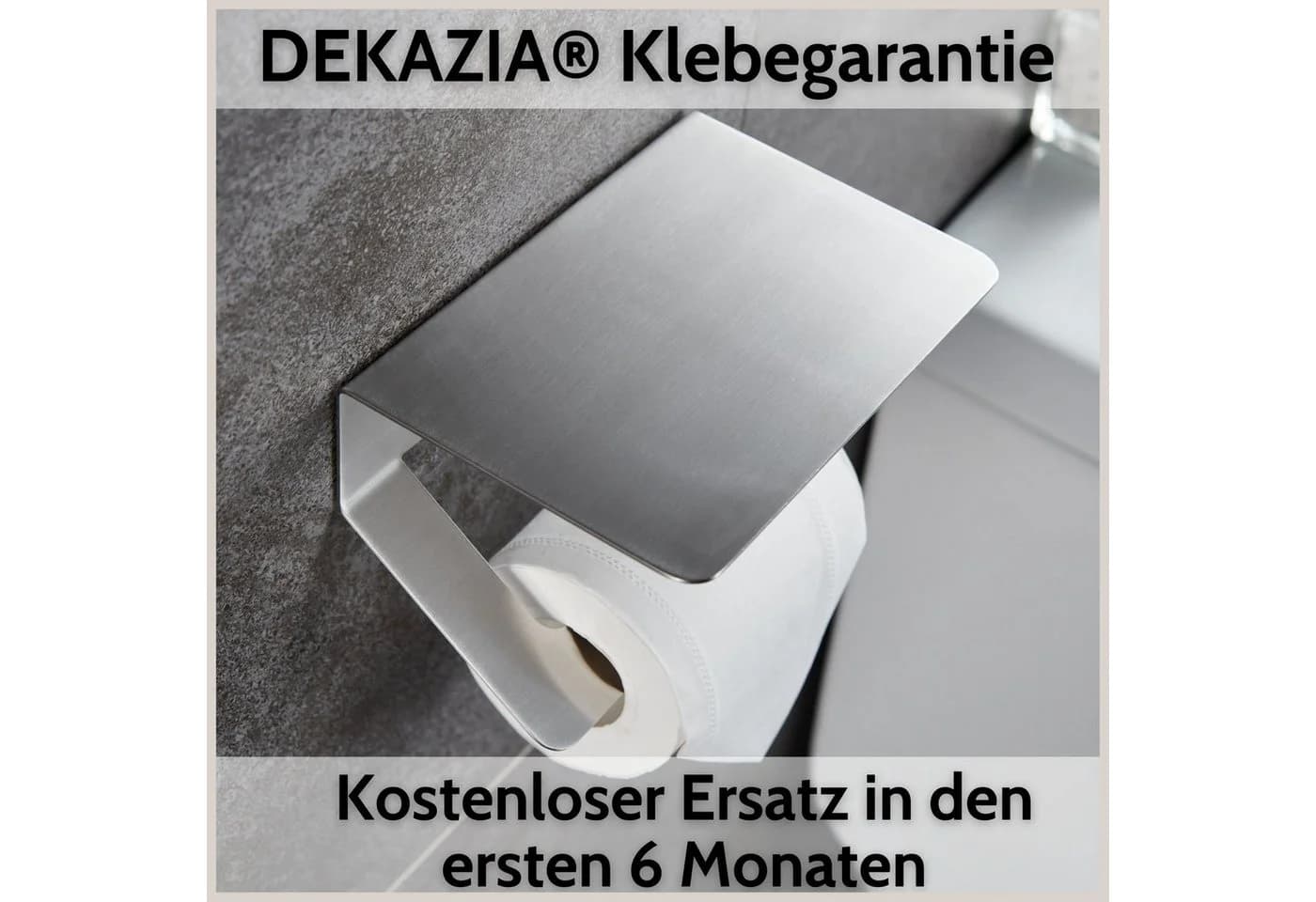 DEKAZIA Toilettenpapierhalter Edelstahl Selbstklebend - Bild 5